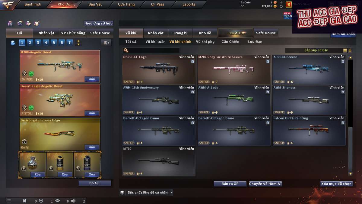 shop acc cf uy tin gia re